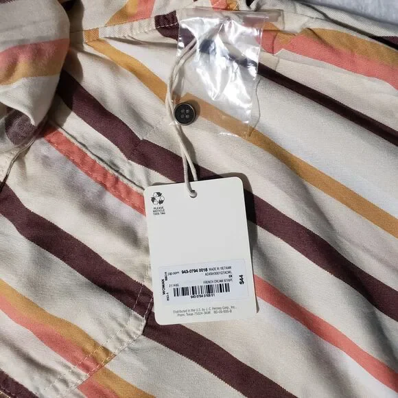 A.N.A. Button up Shirt Women's XL Striped Multicolor Roll‎ Tab Long Sleeve Top - Picture 9 of 9